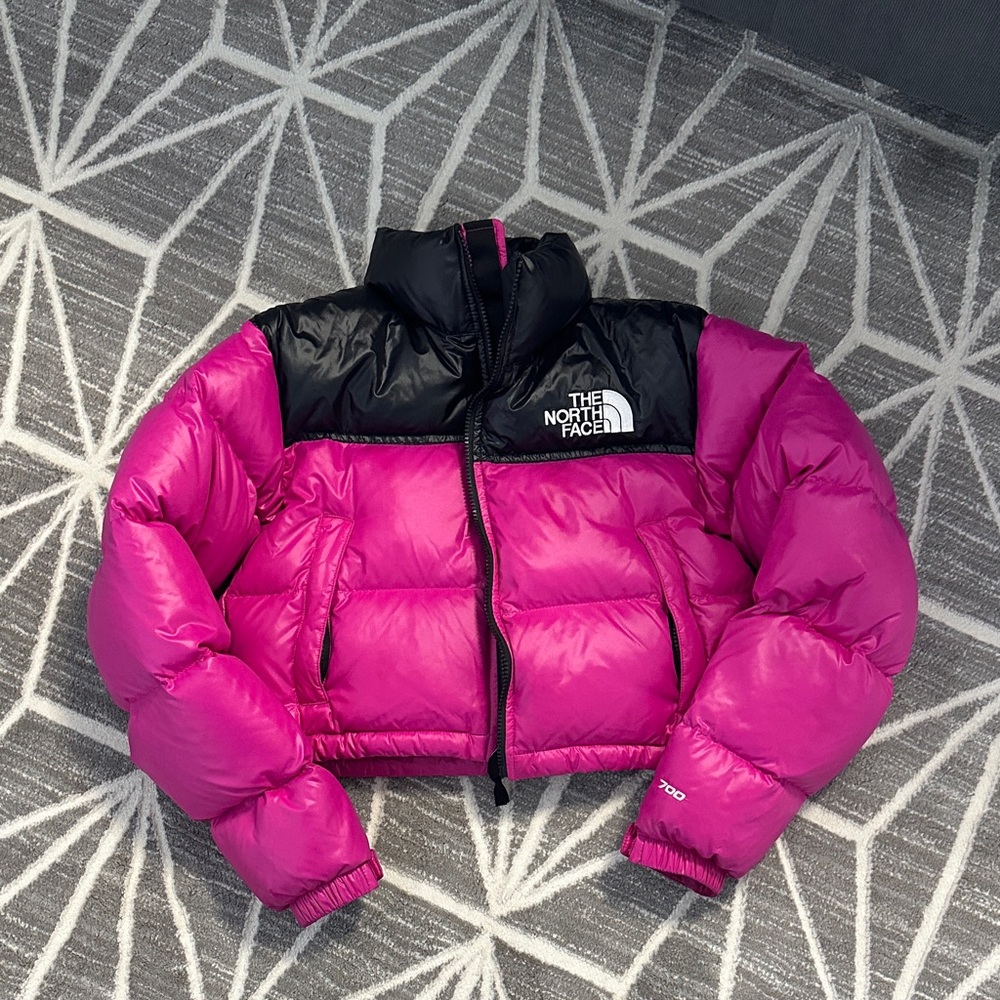 The North Face Fuchsia and Black Puffer Jacket